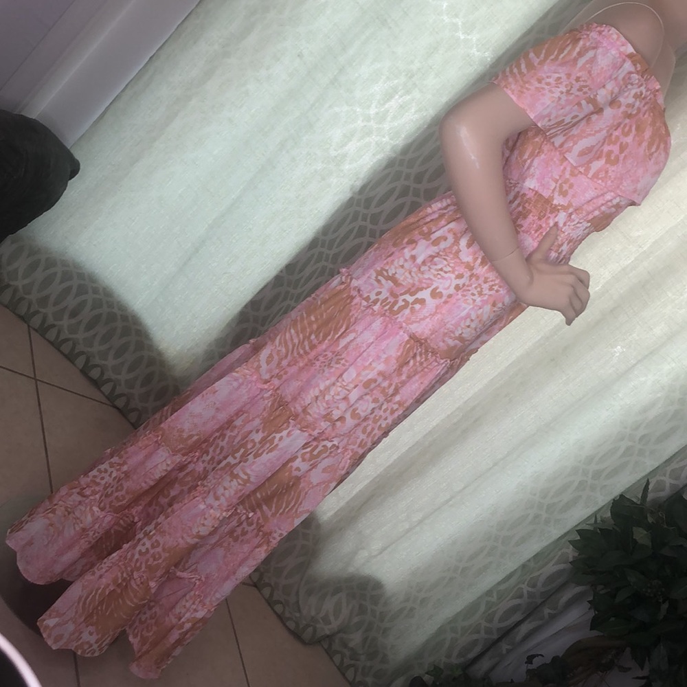 WOMEN'S OFF SHOULDER RUFFLE MAXI DRESS - Picture 11 of 13